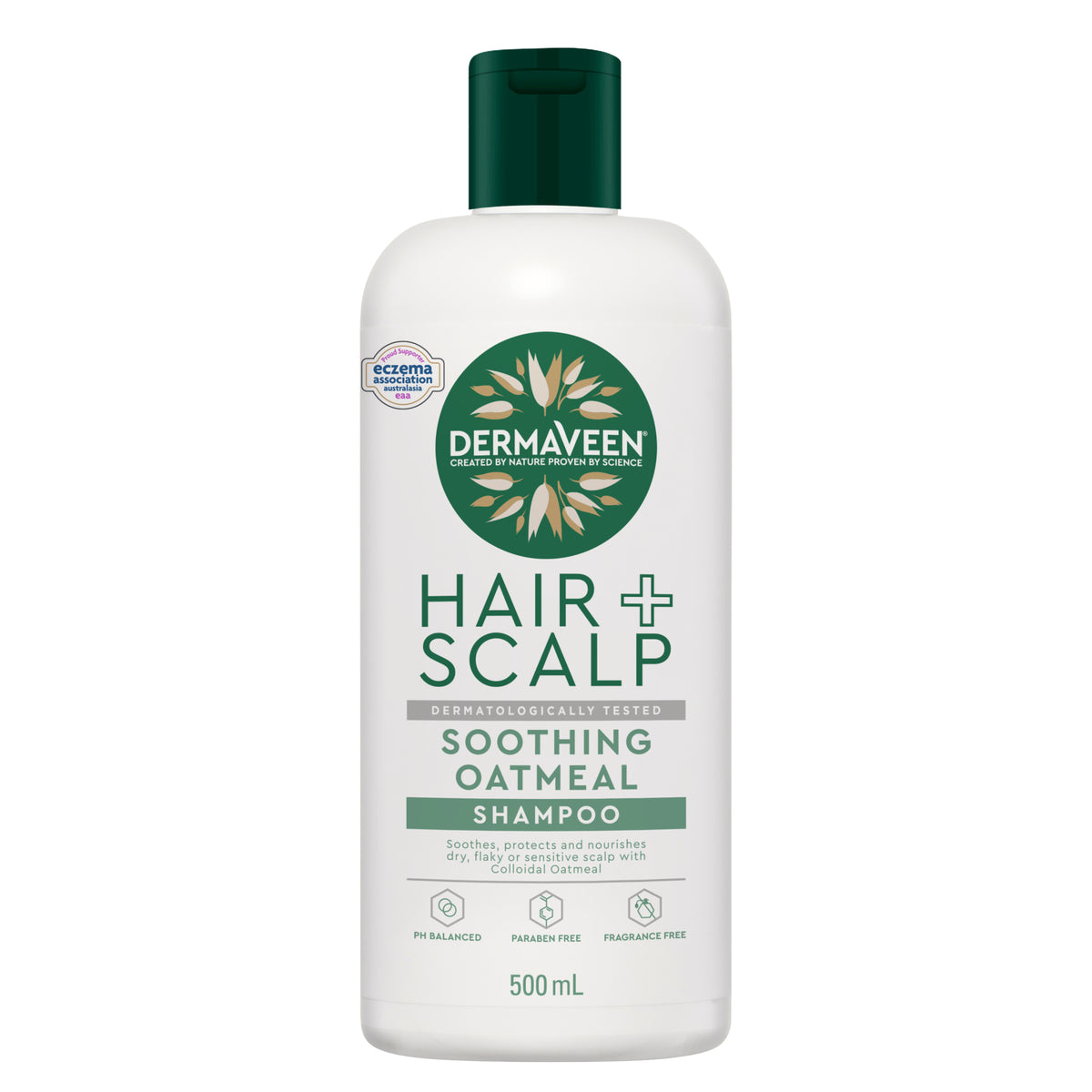 DermaVeen Oatmeal Shampoo for Dry, Flaky or Sensitive Scalps 500mL