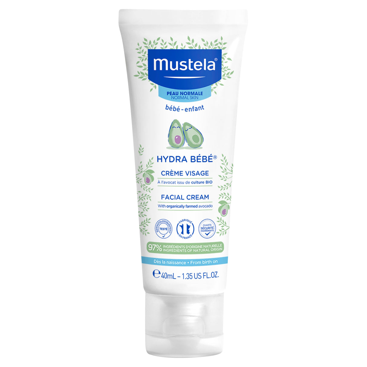 Mustela Hydra Bebe Face Cream 40 mL with Avocado Oil