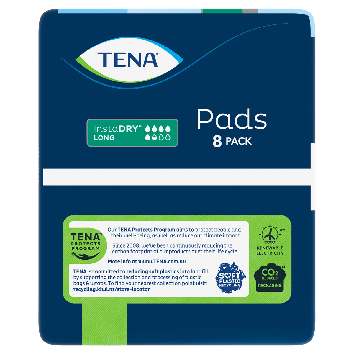 TENA Pads InstaDRY Long 8p