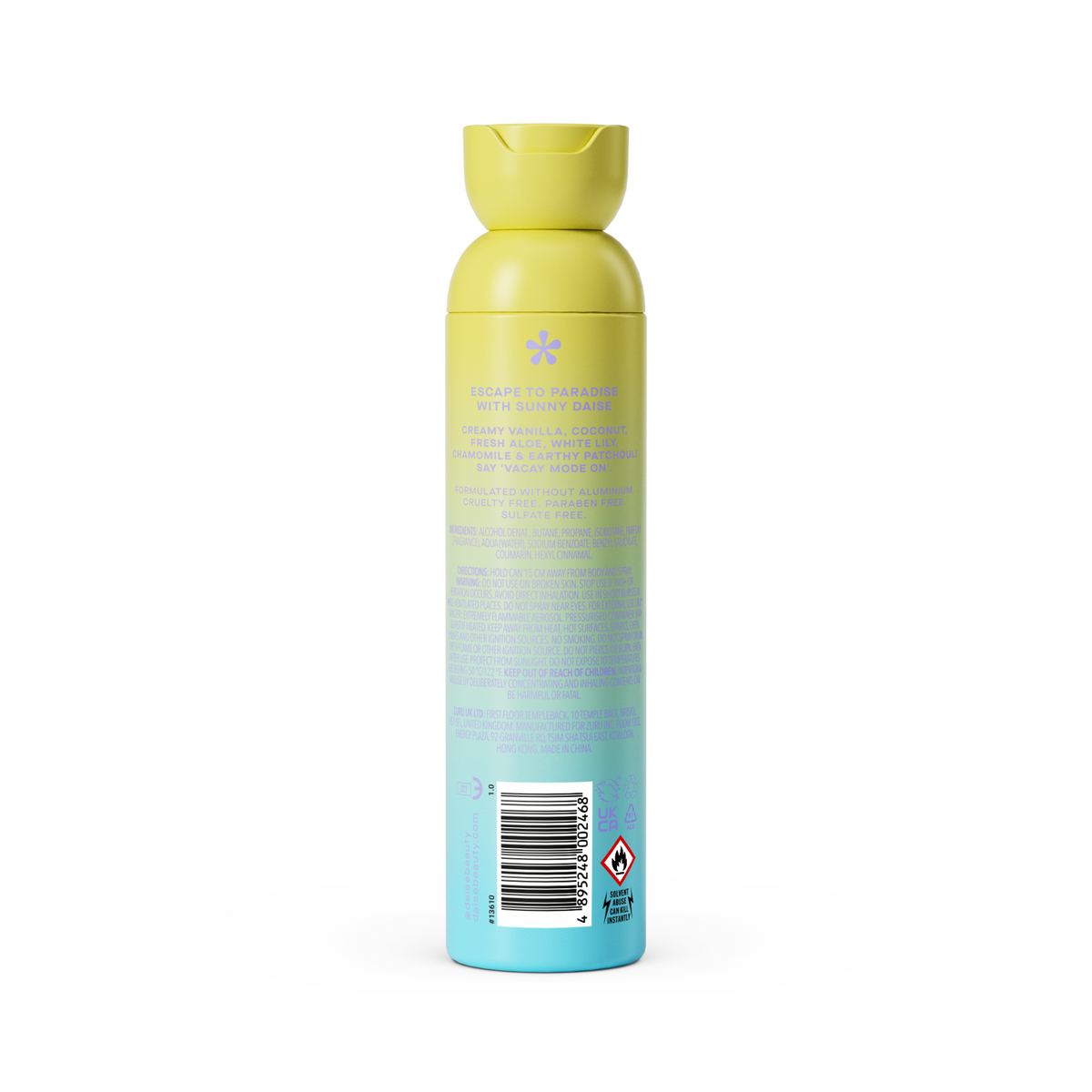 DAISE Sunny Daise All Body Spray & Deodorant in Vanilla & Coconut, 3.5 oz/120 mL