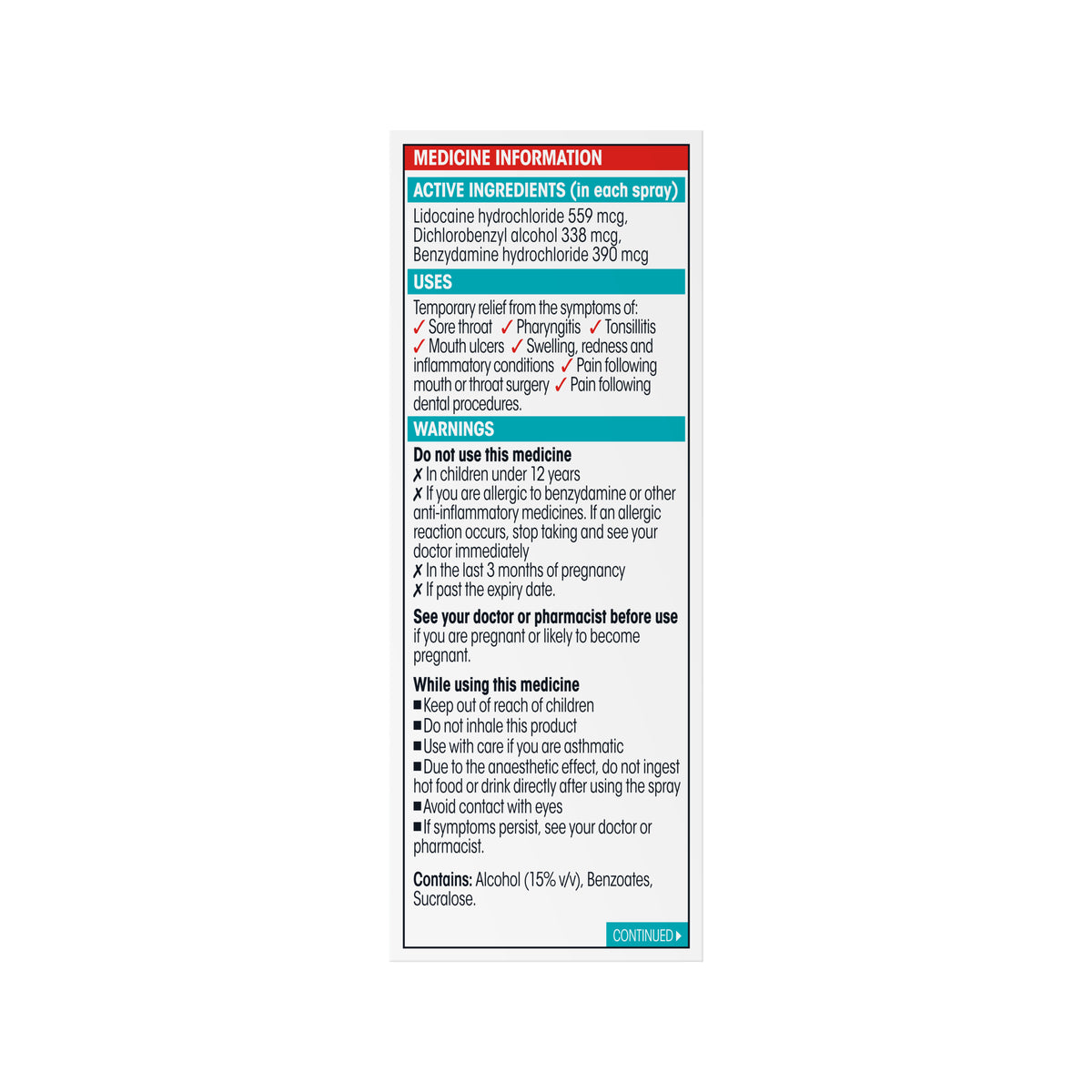 Difflam Plus Sore Throat Spray Anaesthetic + Antibacterial + Anti-Inflammatory Watermelon 225 Sprays 30mL