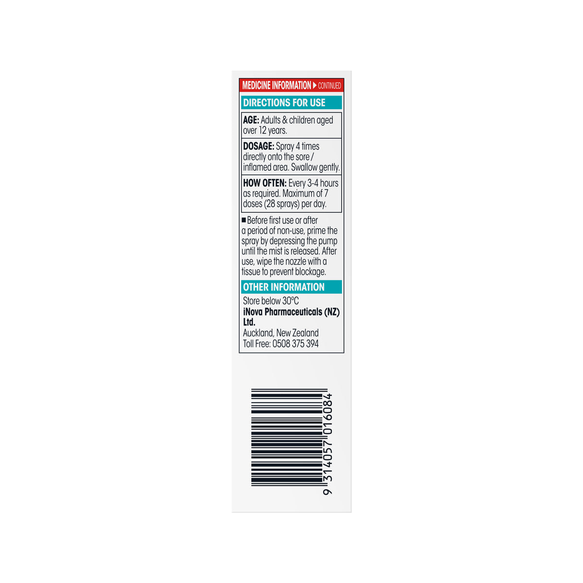 Difflam Plus Sore Throat Spray Anaesthetic + Antibacterial + Anti-Inflammatory Watermelon 225 Sprays 30mL