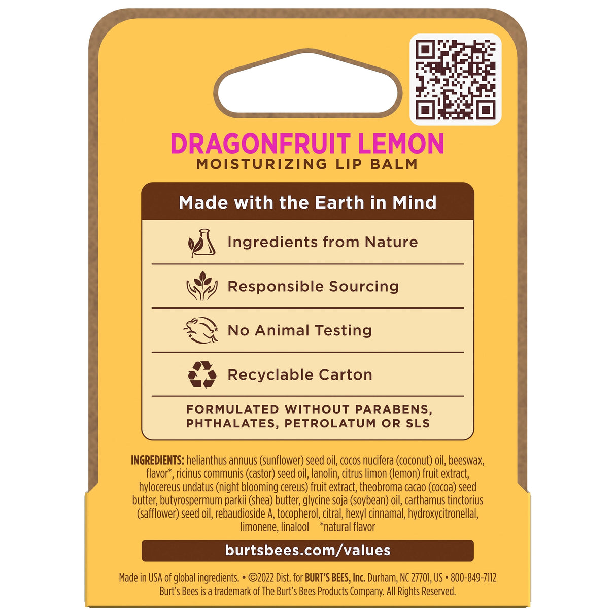 Burt's Bees Lip Balm Dragonfruit Lemon 4.25g HS