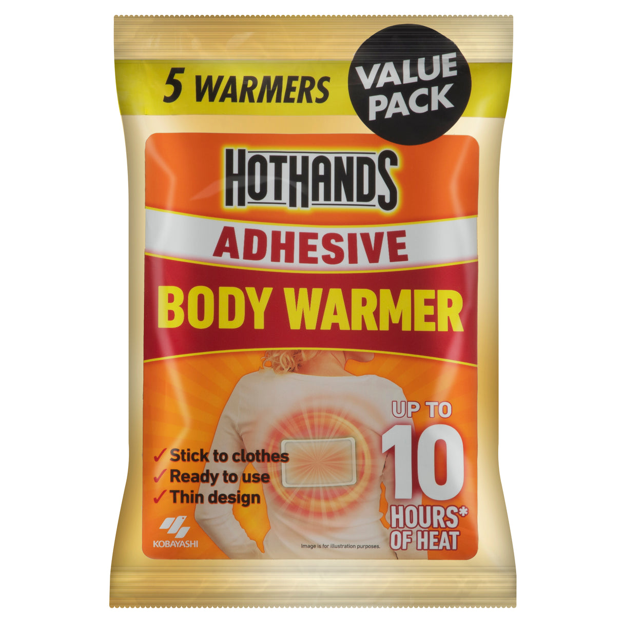 HOT HANDS Body Warmer Adhesive 5pc