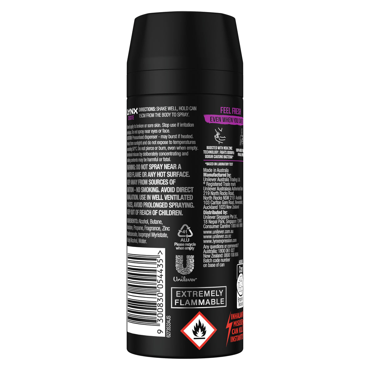 Lynx Deo Body Spray Excite 165ml