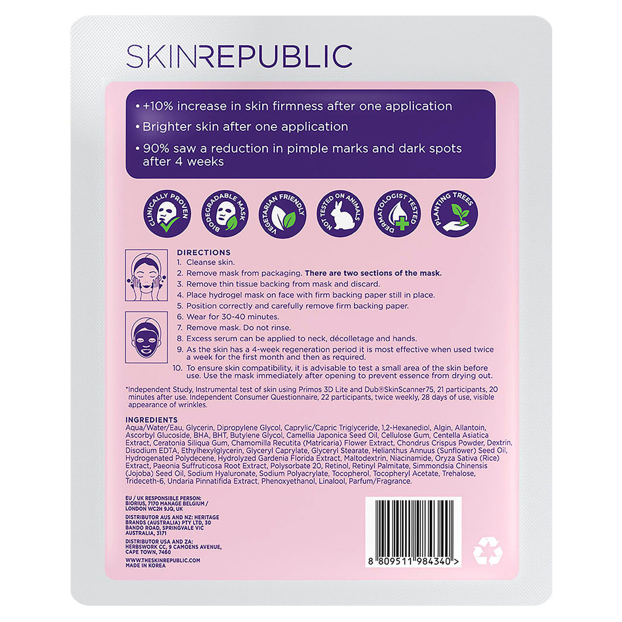 Skin Republic Retinol Hydrogel Pink Mask 25g