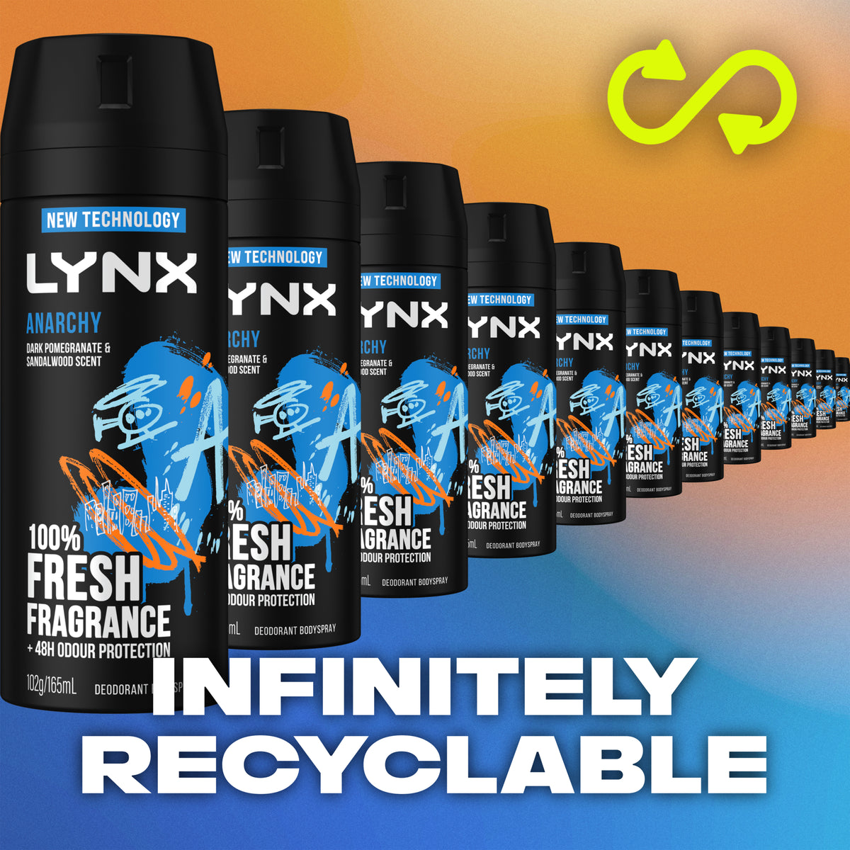 Lynx Deodorant Body Spray Anarchy Him 165ml