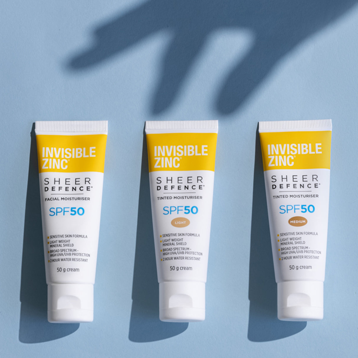 Invisible Zinc Sheer Defence Tinted Moisturiser SPF 50 Light 50 g