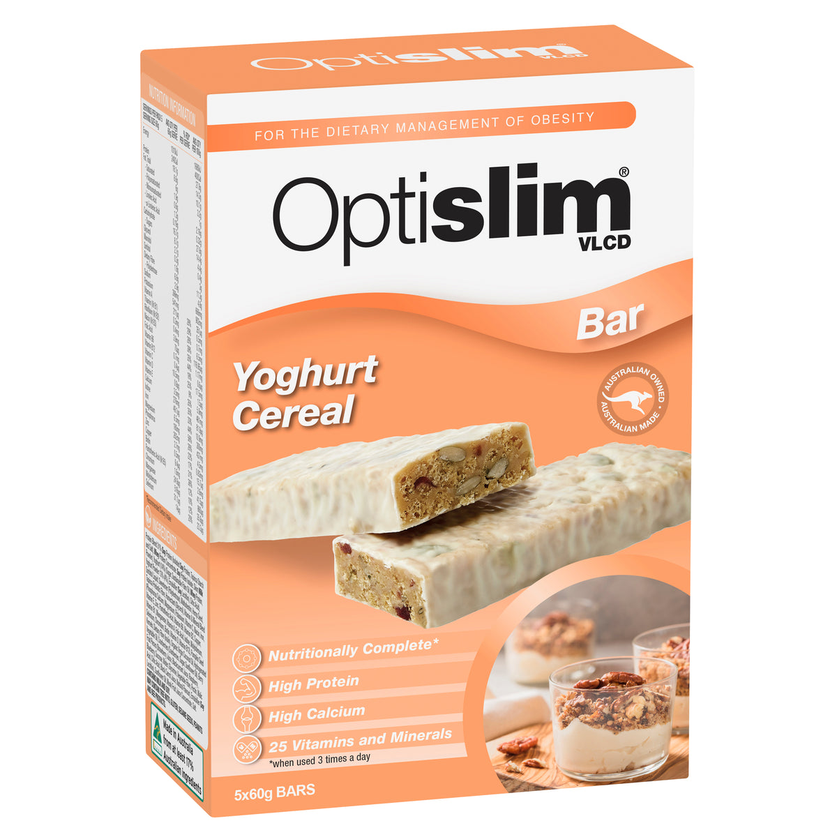 Optislim VLCD Yogurt Cereal Bar 5x60g