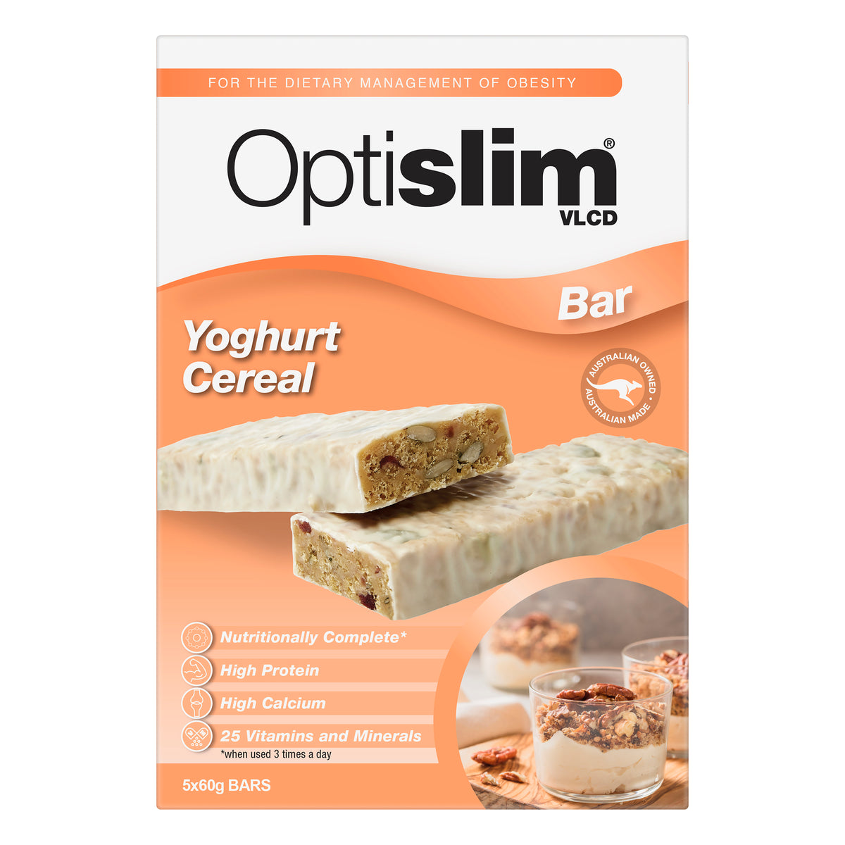 Optislim VLCD Yogurt Cereal Bar 5x60g
