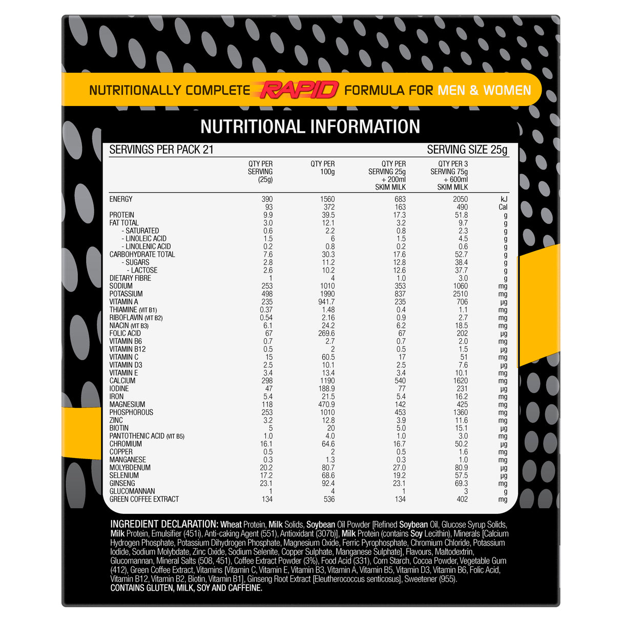 Optislim VLCD Platinum Coffee Sachets 21x25g