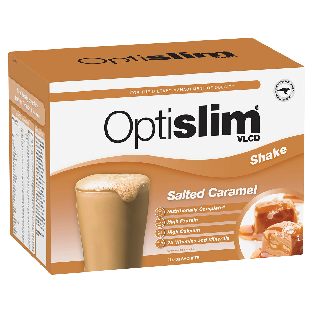 Optislim VLCD Low Calorie Diet Shake Salted Caramel 21x40g
