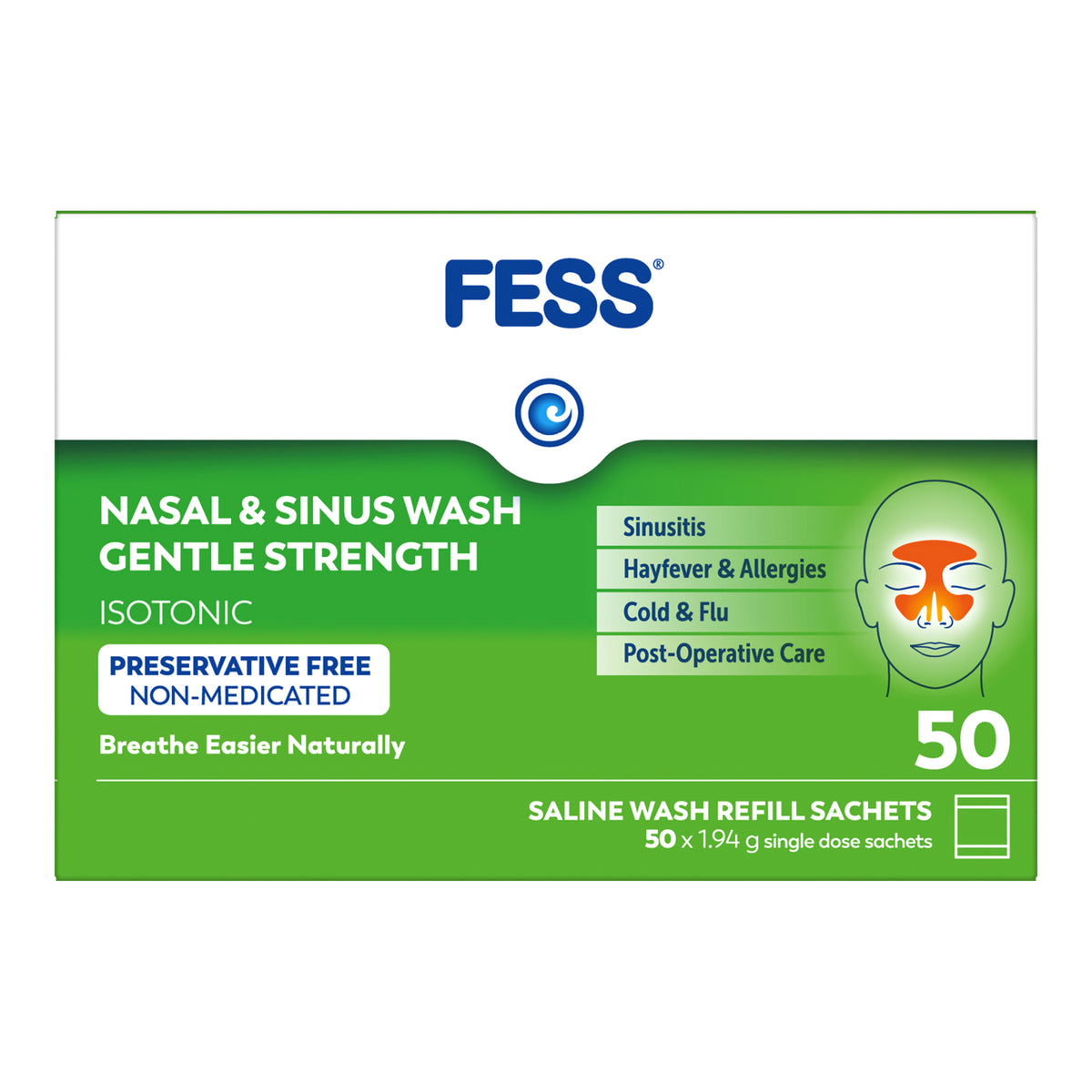 FESS NASAL & SINUS WASH Gntl SCHT 50