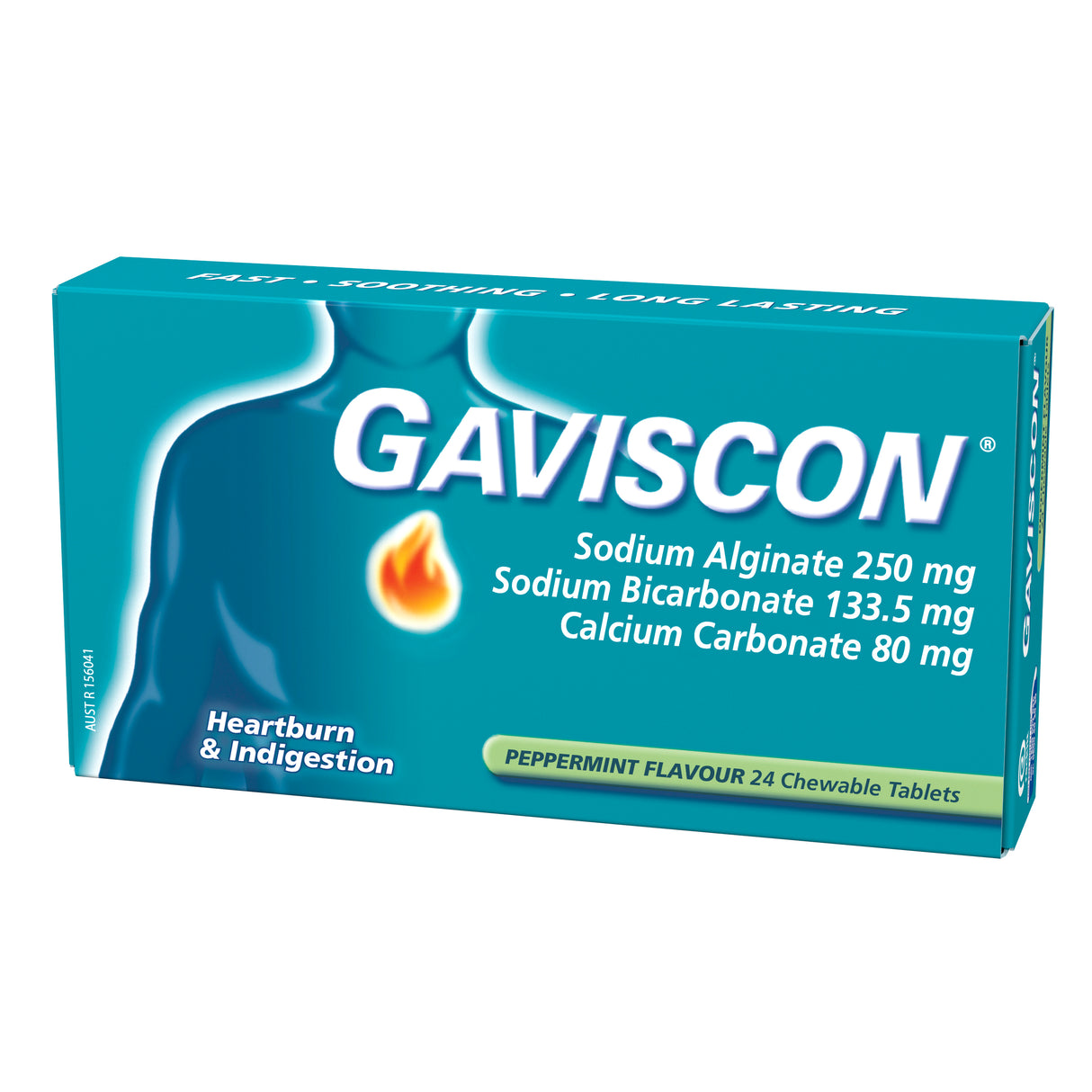 Gaviscon Chewable Tablets Peppermint Heartburn & Indigestion Relief 24 Pack