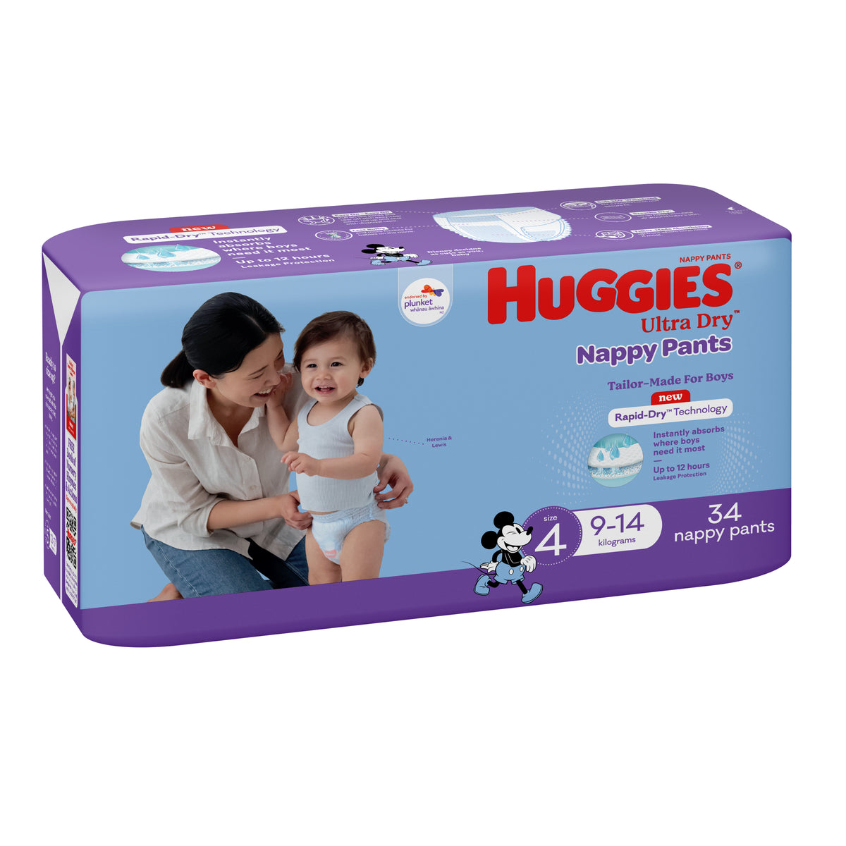 Huggies Nappy Pants Ultra Dry Size 4 Boy 34 Pack