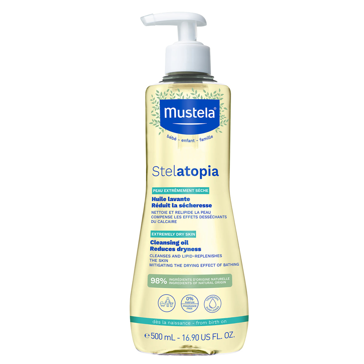 Mustela Stelatopia Cleansing Oil For Eczema-Prone Skin 500ml