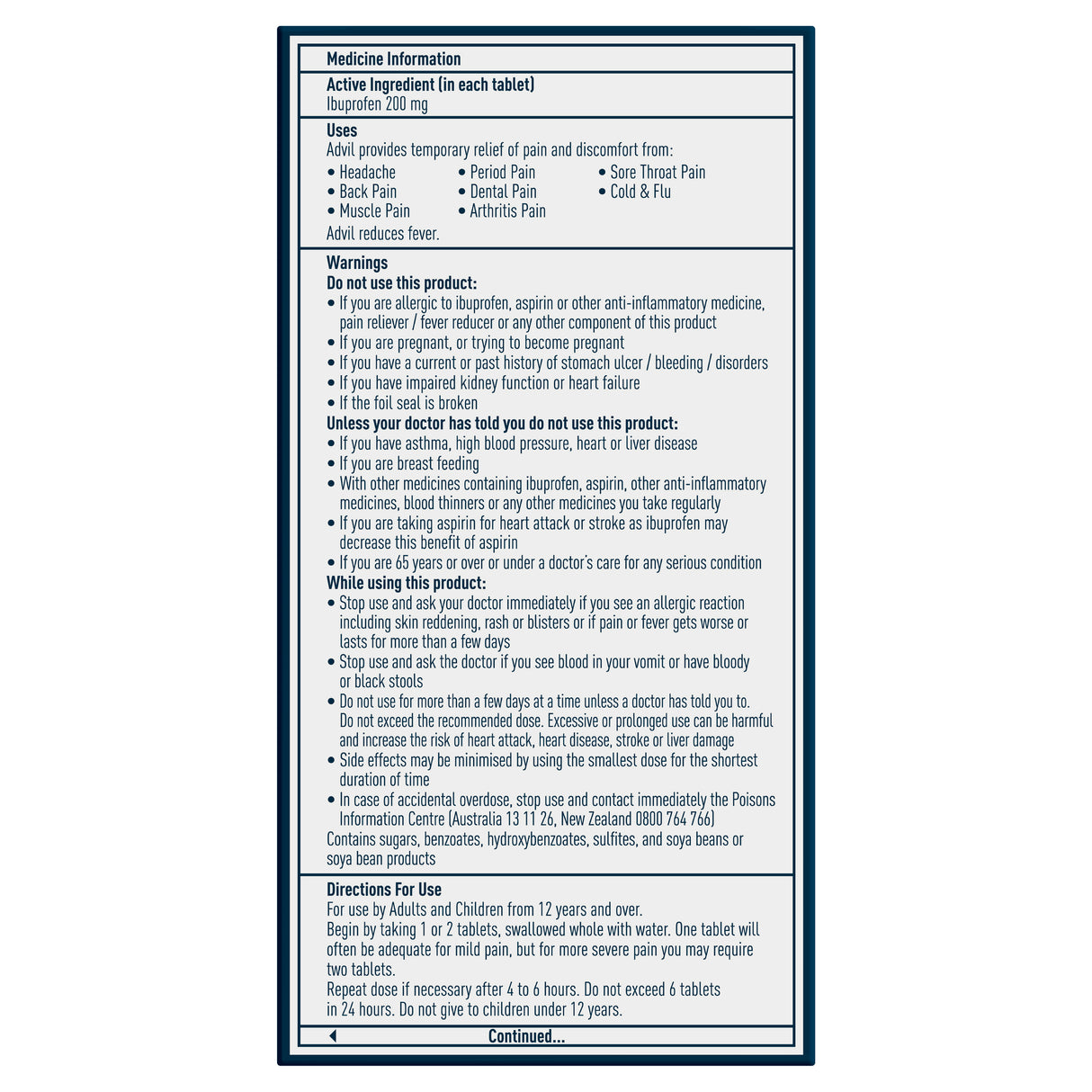 Advil 200mg 96 Tablets limit 1