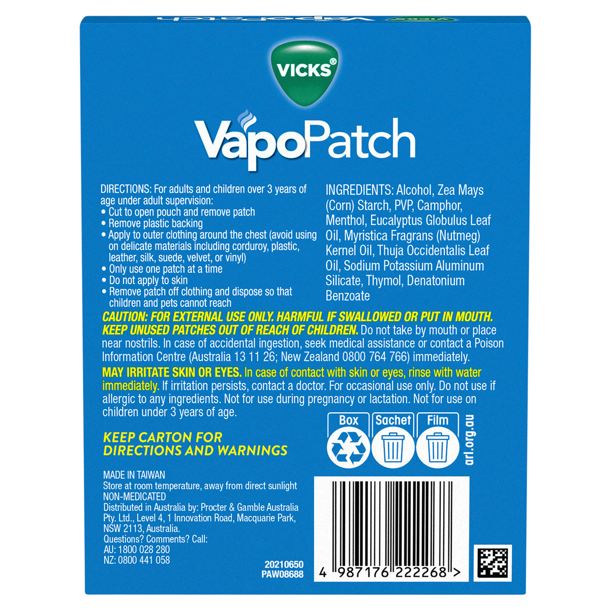 VICKS Vapopatch 5pk