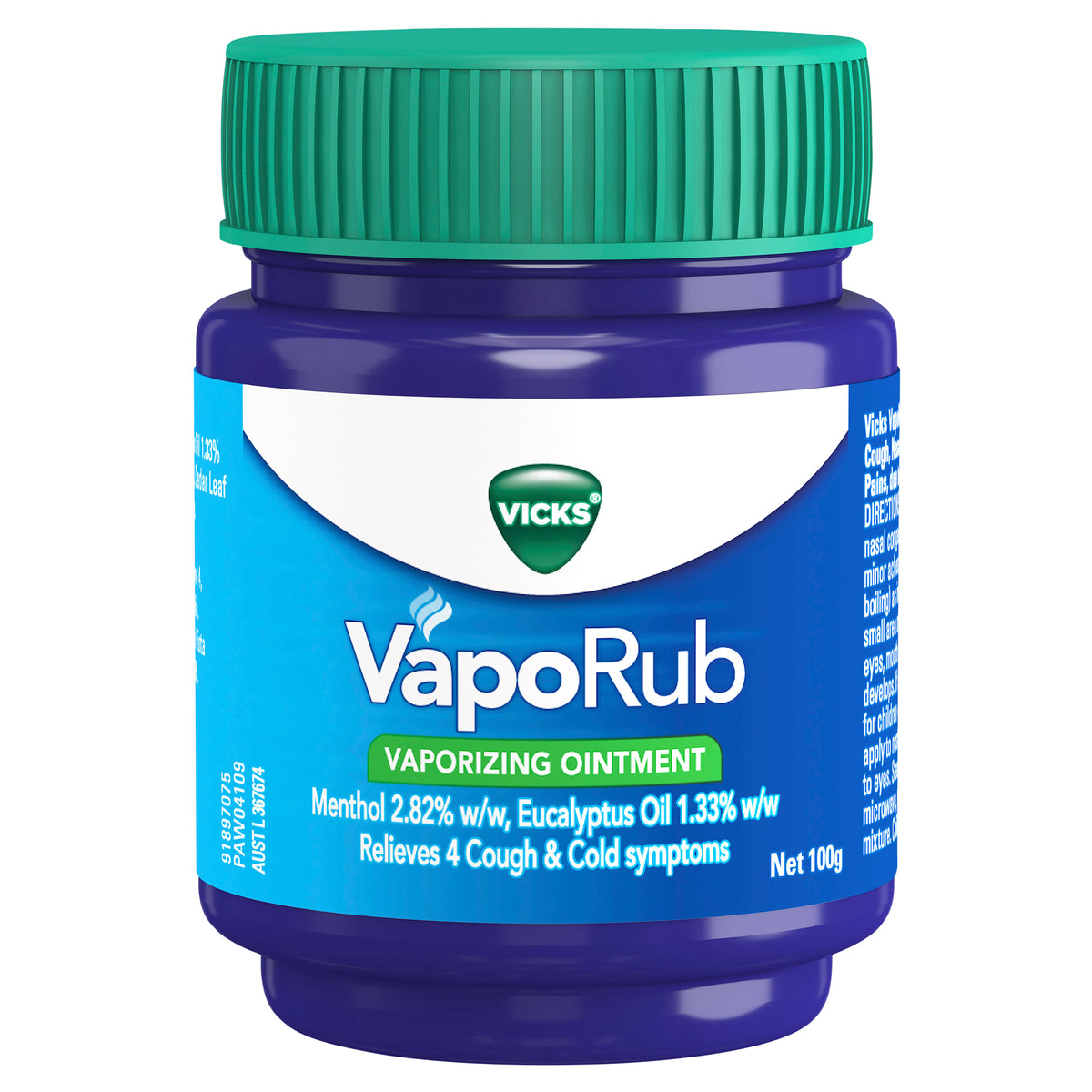 Vicks VapoRub Chest Rub and Vaporizing Ointment Decongestant 100g