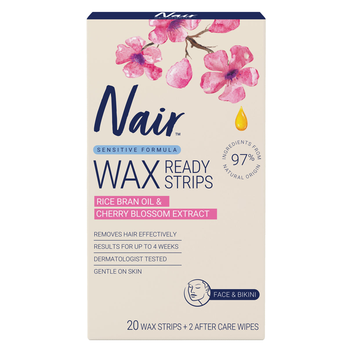 Nair Sensitive Mini Wax Strips 20 Pack