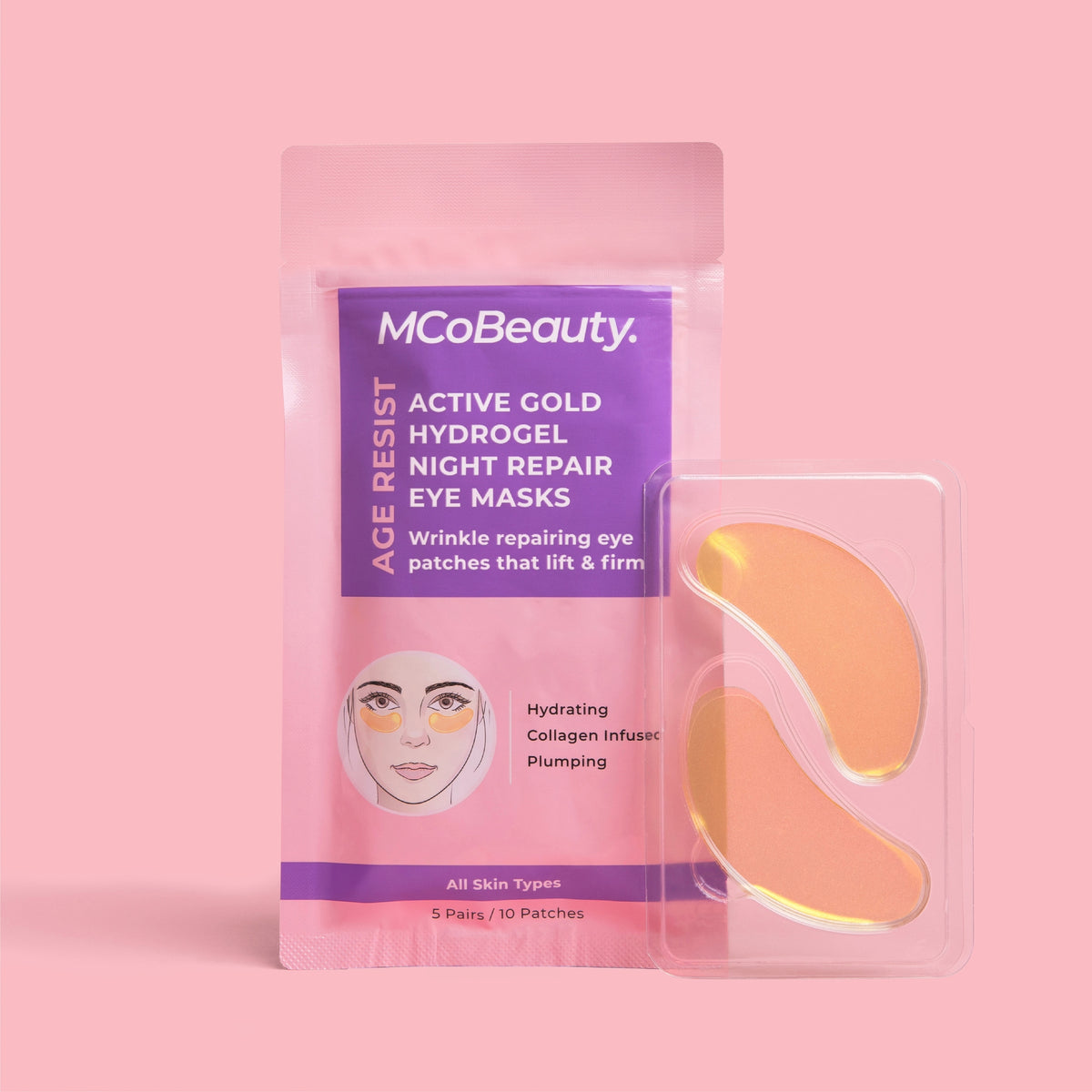 MCoBeauty Age Resist Hydrogel Night Repair Eye Masks 5 pack