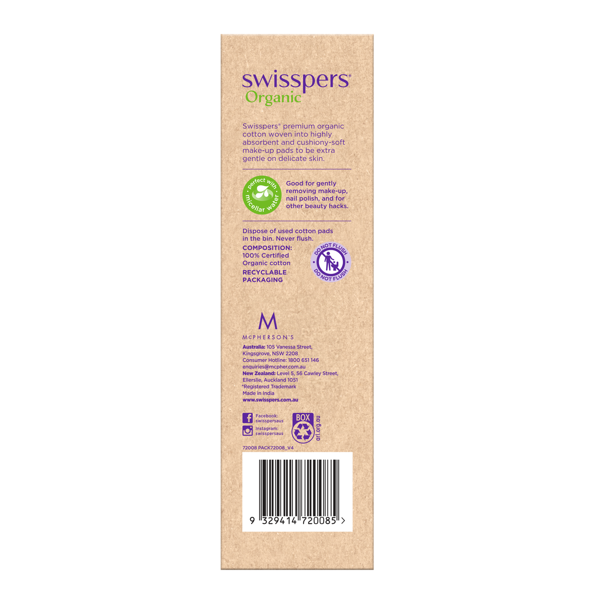 SWISSPERS Organic Cotton Pads 70's
