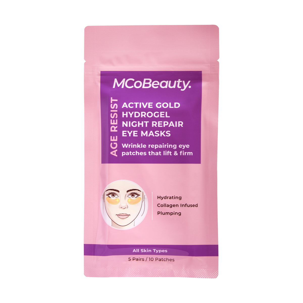 MCoBeauty Age Resist Hydrogel Night Repair Eye Masks 5 pack