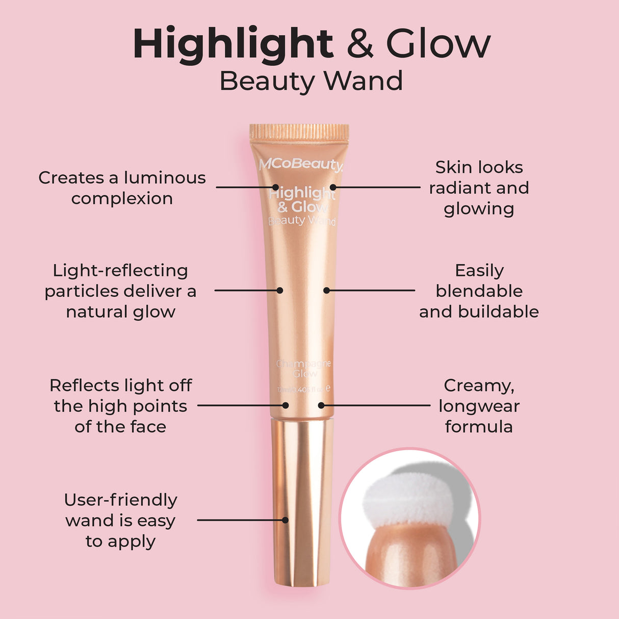 MCo MCW320 HL&Glow Bty Wand Chmp Glw