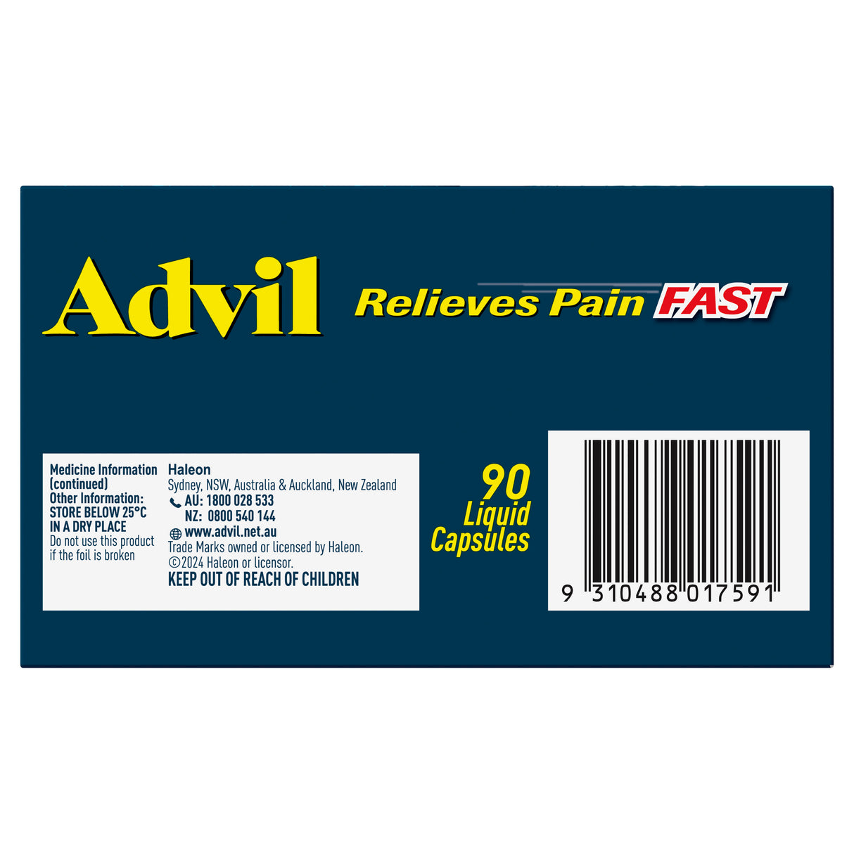 Advil Fast Acting Liquid IbuprofenCap 90s Limit 1 per trans