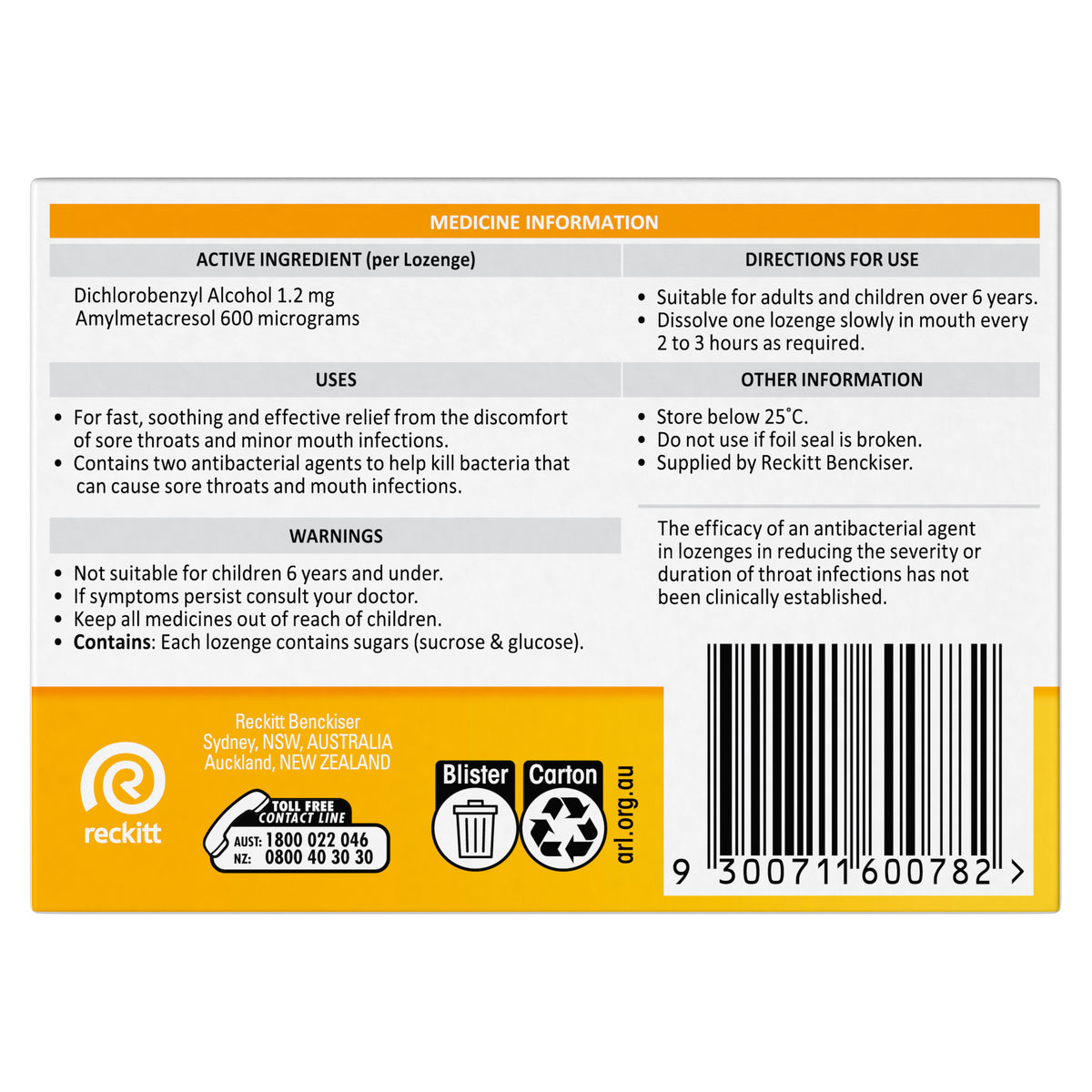 Strepsils Honey & Lemon 48 Lozenges
