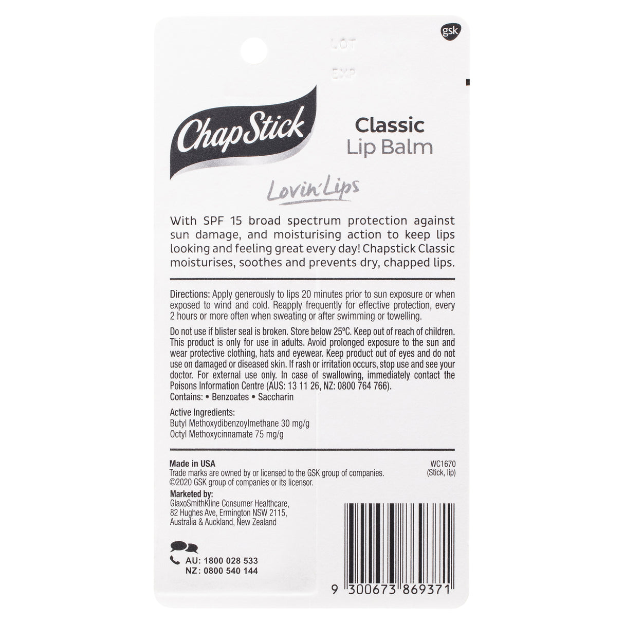 Chapstick Classic Lip Balm 4.2g