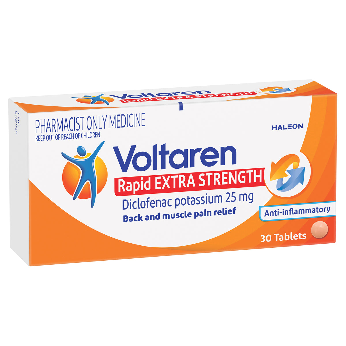 Voltaren Rapid Strong Muscle Pain Relief Tablets 25mg 30 Tablets