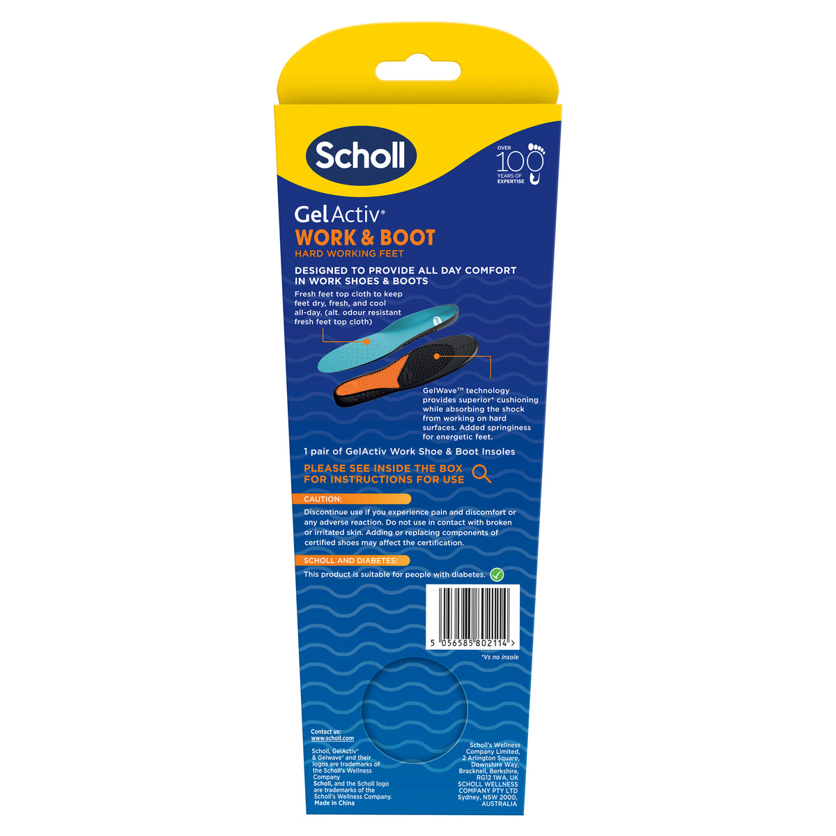 SCHOLL Gel Activ Insole Work&Boot S