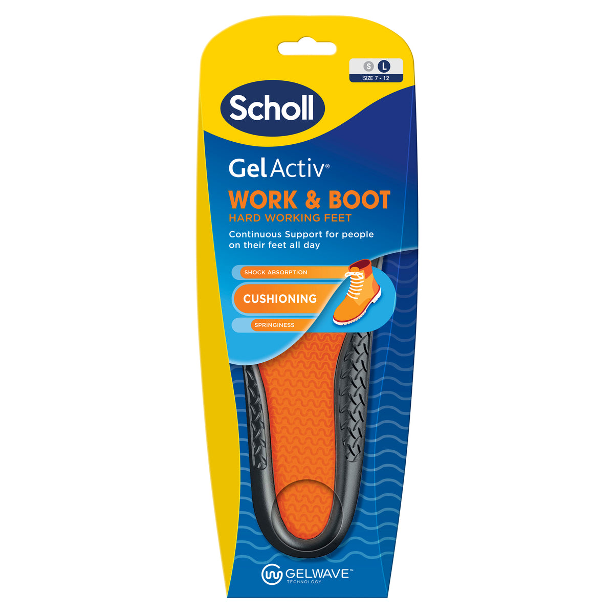 SCHOLL Gel Activ Insole Work&Boot L