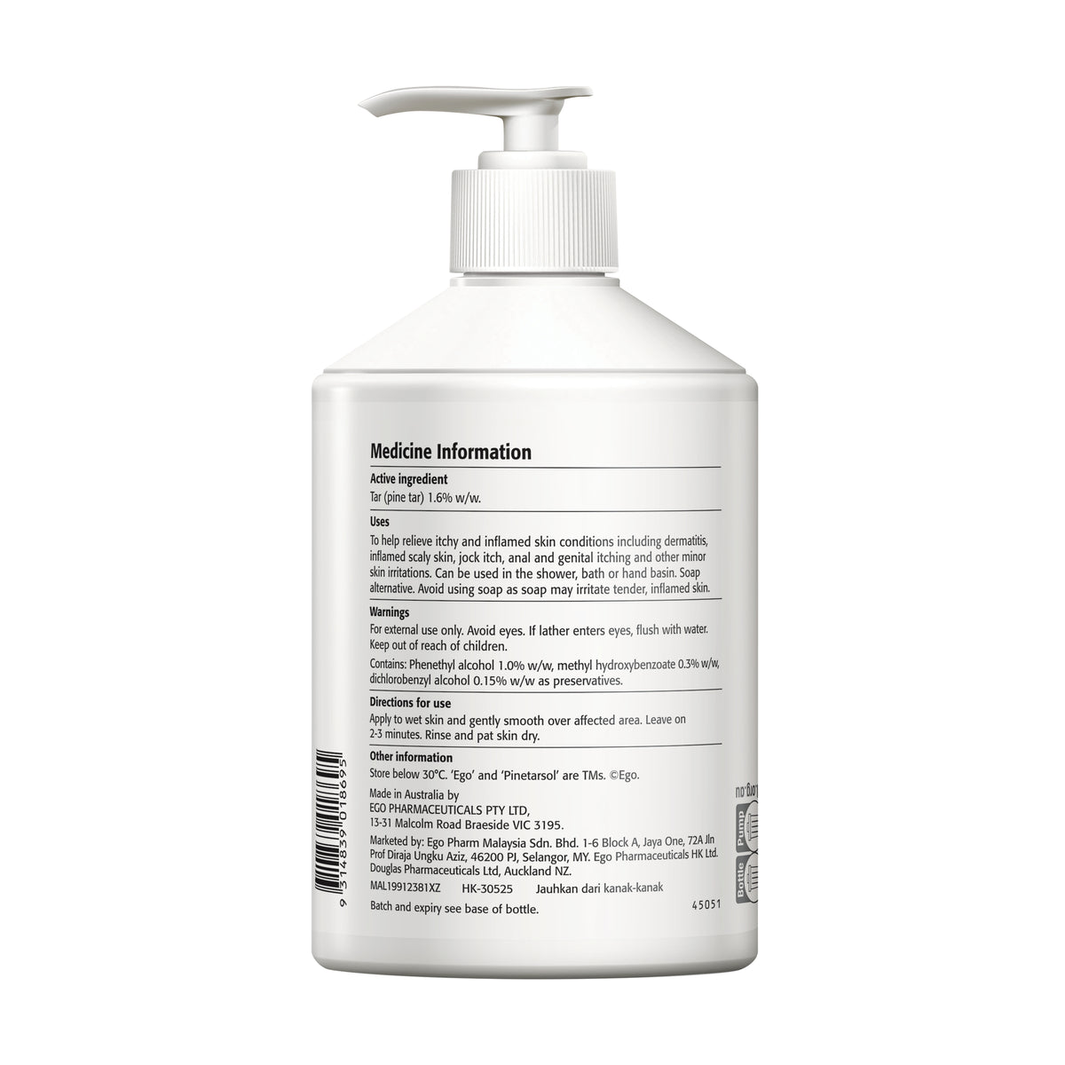 EGO Pinetarsol Gel Pump 450g