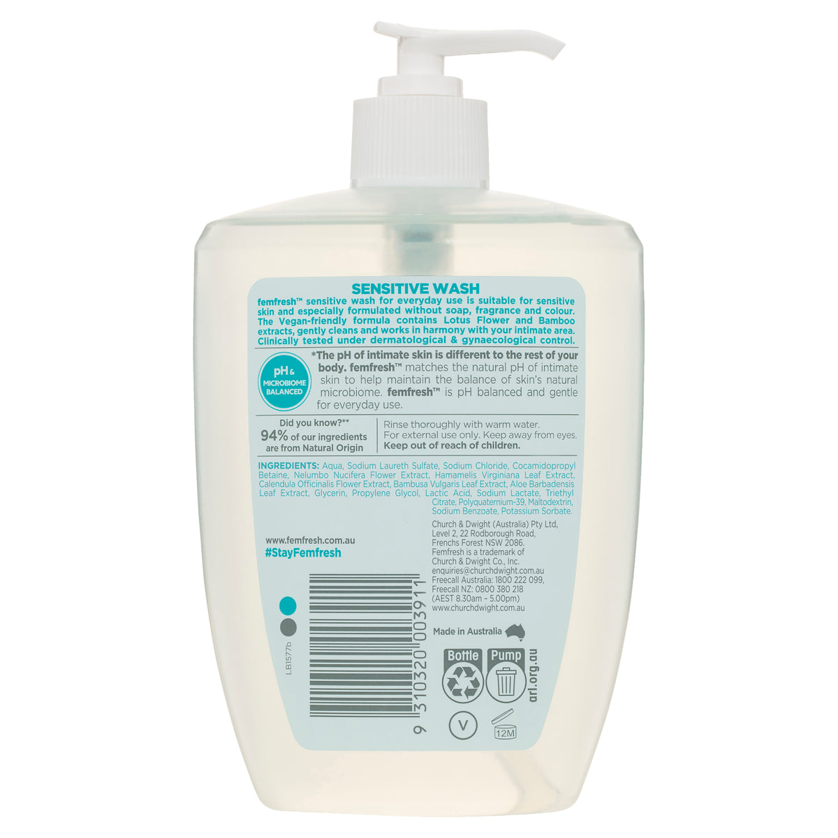 FEMFRESH Sensitive Wash 600ml