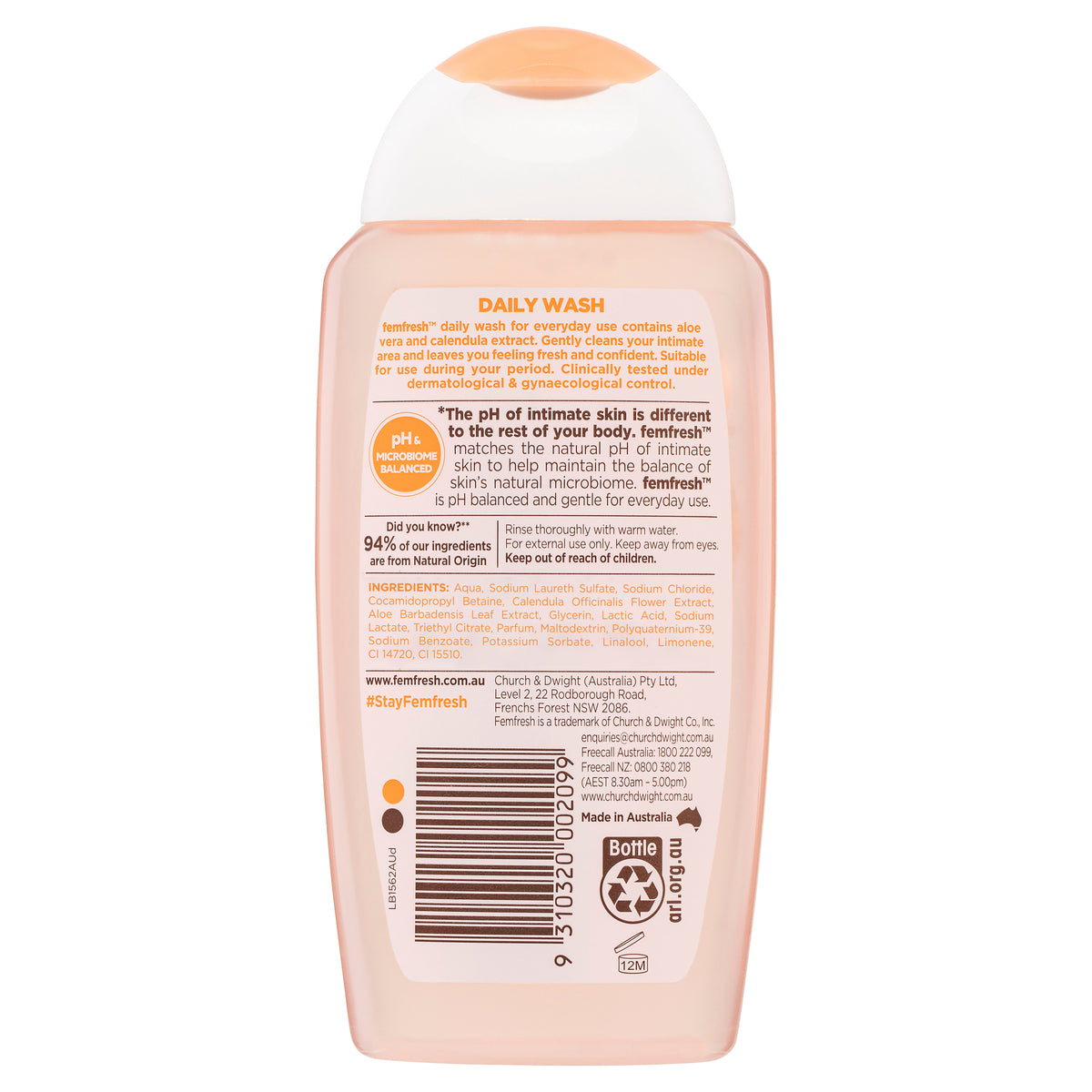 Femfresh Daily Intimate Wash with Aloe Vera and Calendula Extract 250 mL