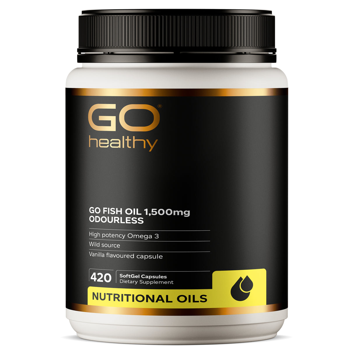 GO Healthy GO Fish Oil 1,500mg Odourless Fish Oil Supplement 420 Caps
