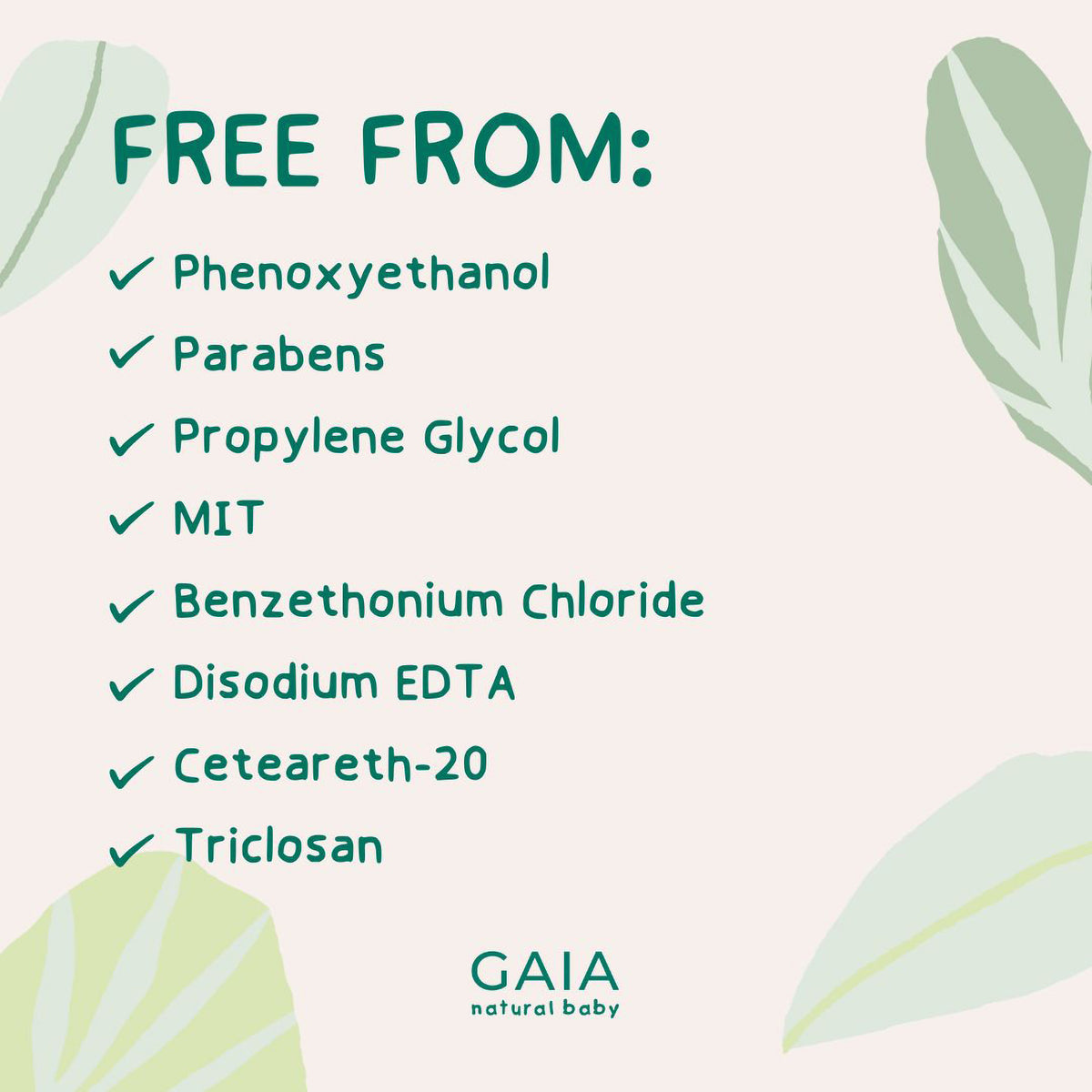 GAIA Natural Baby Water + Ceramides Biodegradable Wipes 280pk