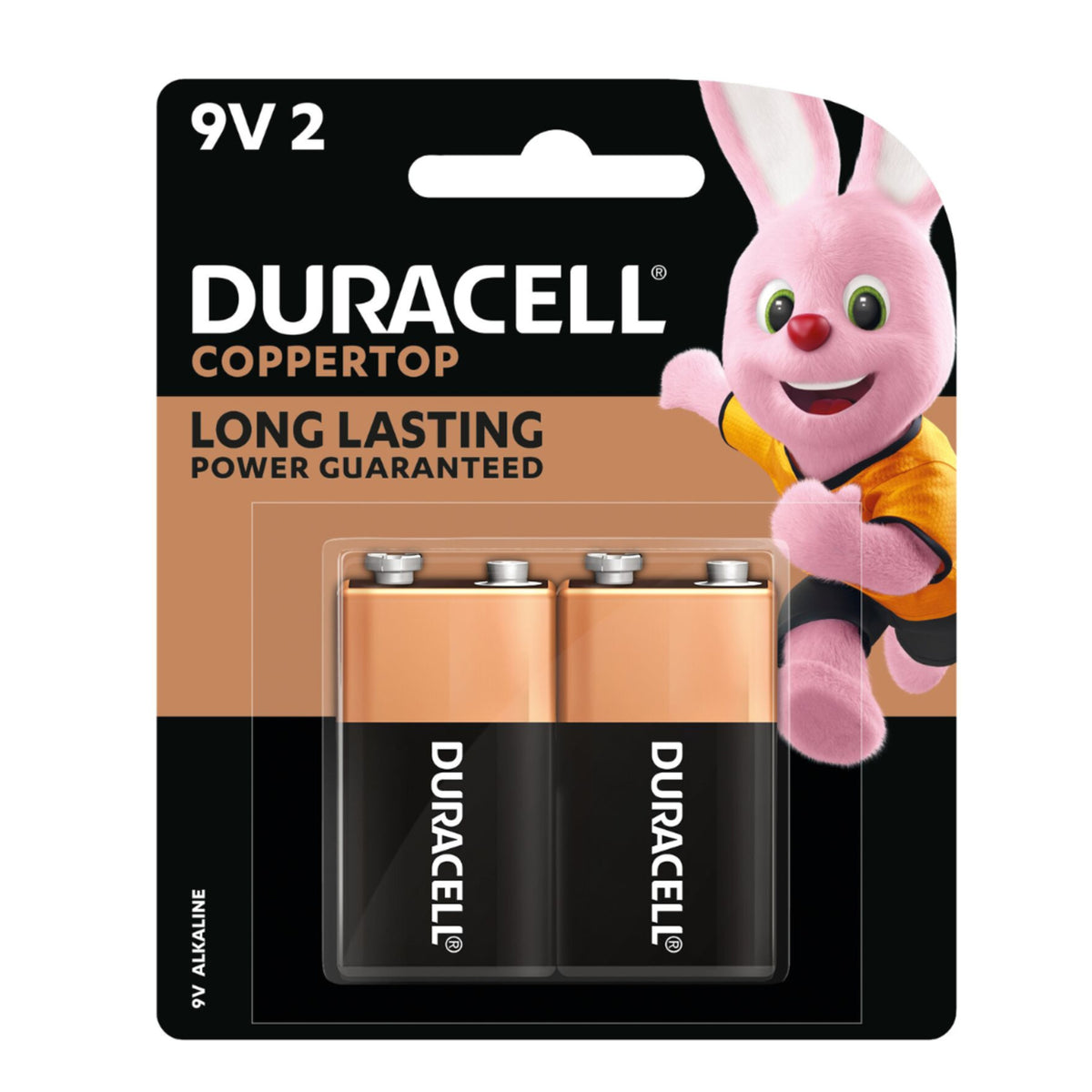 Duracell Coppertop 9V Alkaline Batteries 2 pack