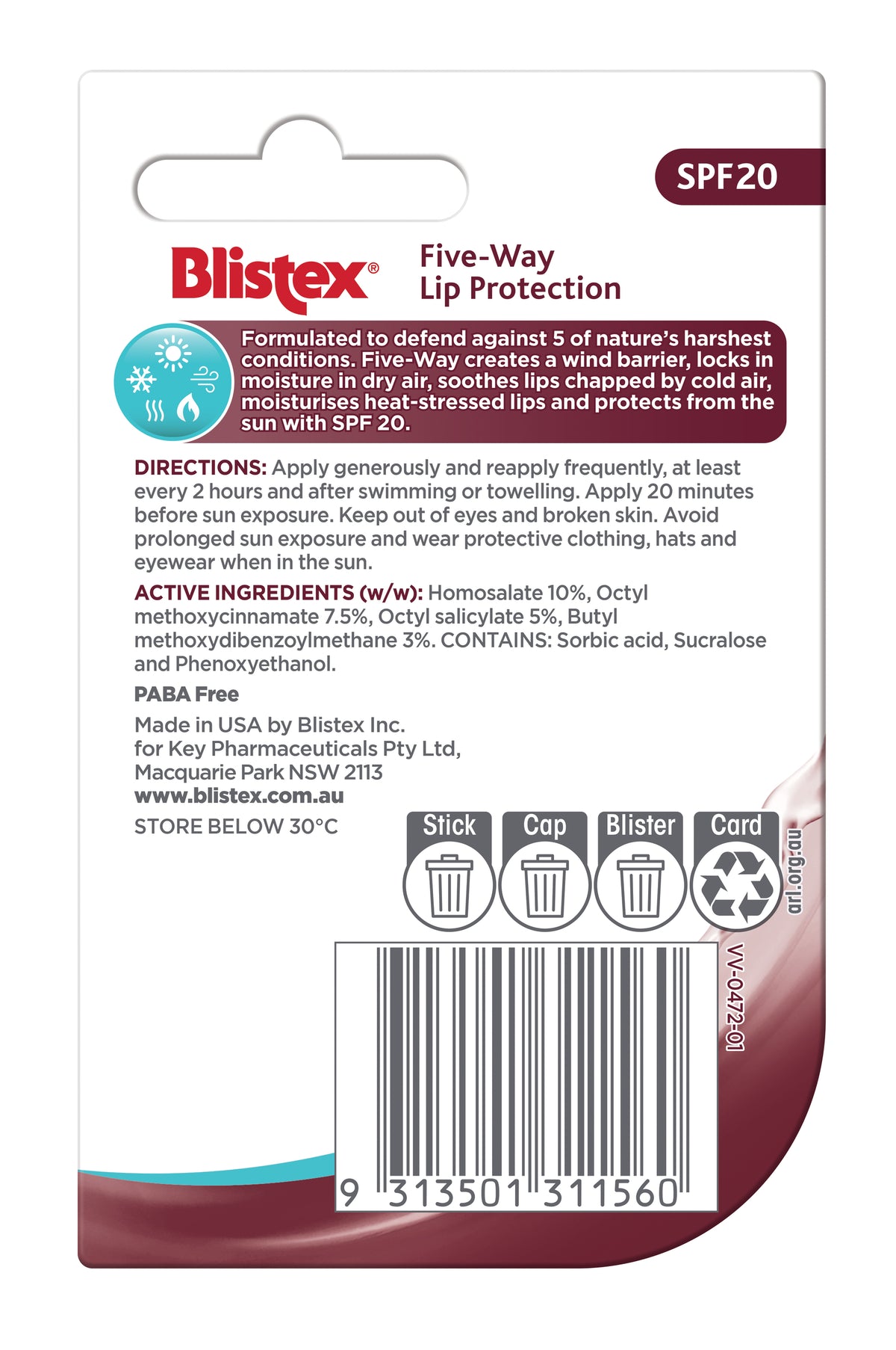 Blistex 5-Way Lip Protection SPF20 4.25g