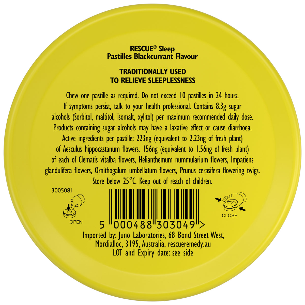 BACH Rescue Slp Pastil. B/Currant50g