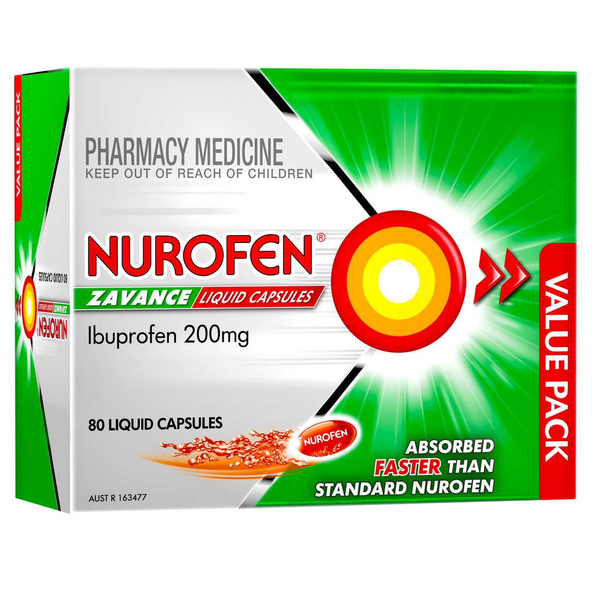 Nurofen Zavance Liquid Ibuprofen 200 mg 80 Capsules