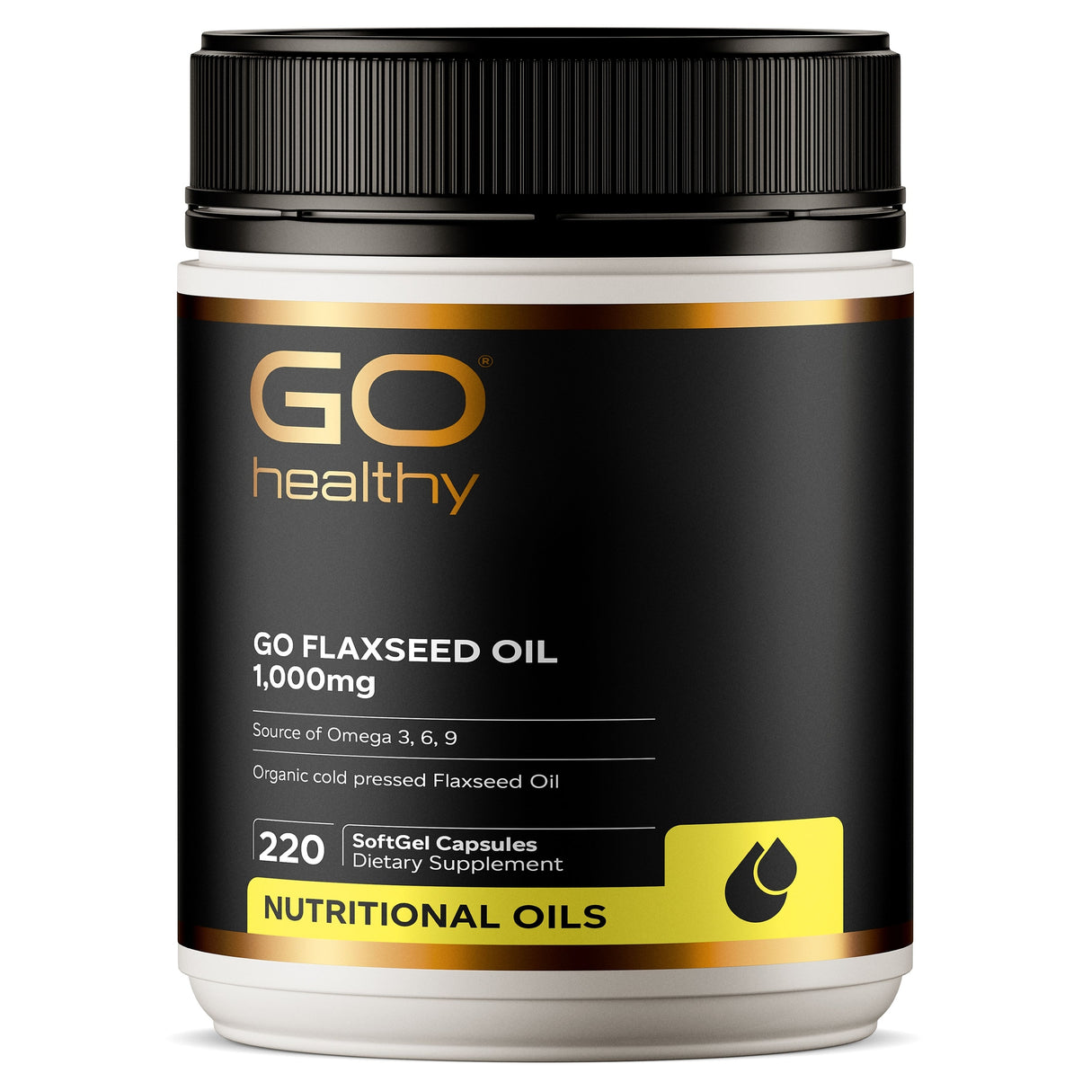 GO Healthy GO Organic Flaxseed Oil Supplement 1,000 mg 220 Capsules