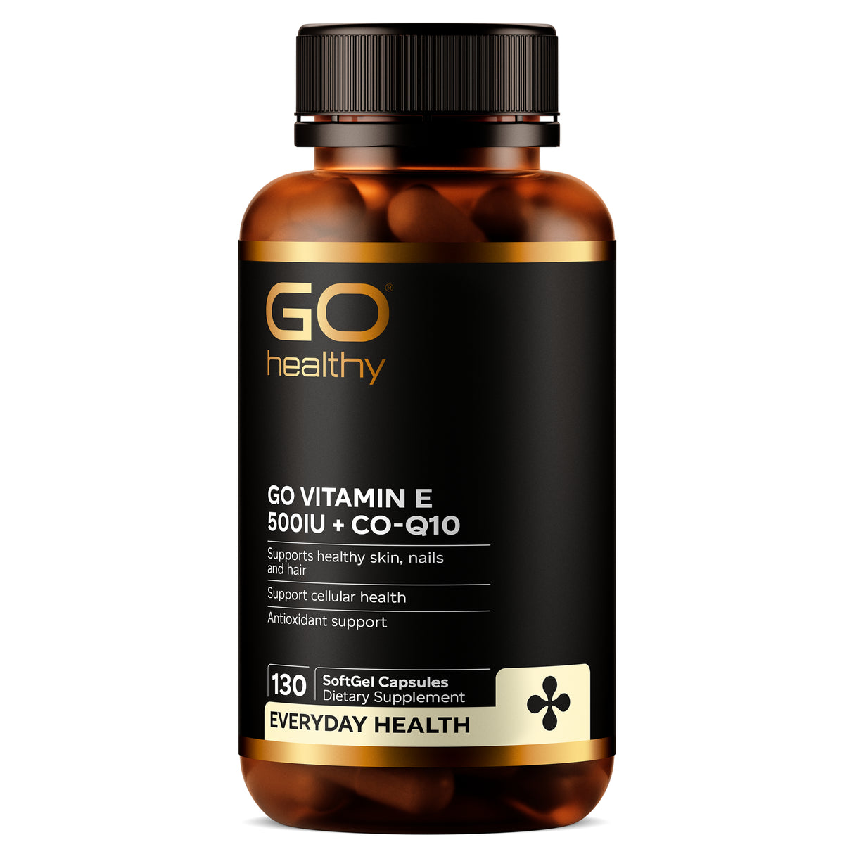GO Healthy GO Vitamin E + Co-Q10 Supplement 500IU 130 Caps