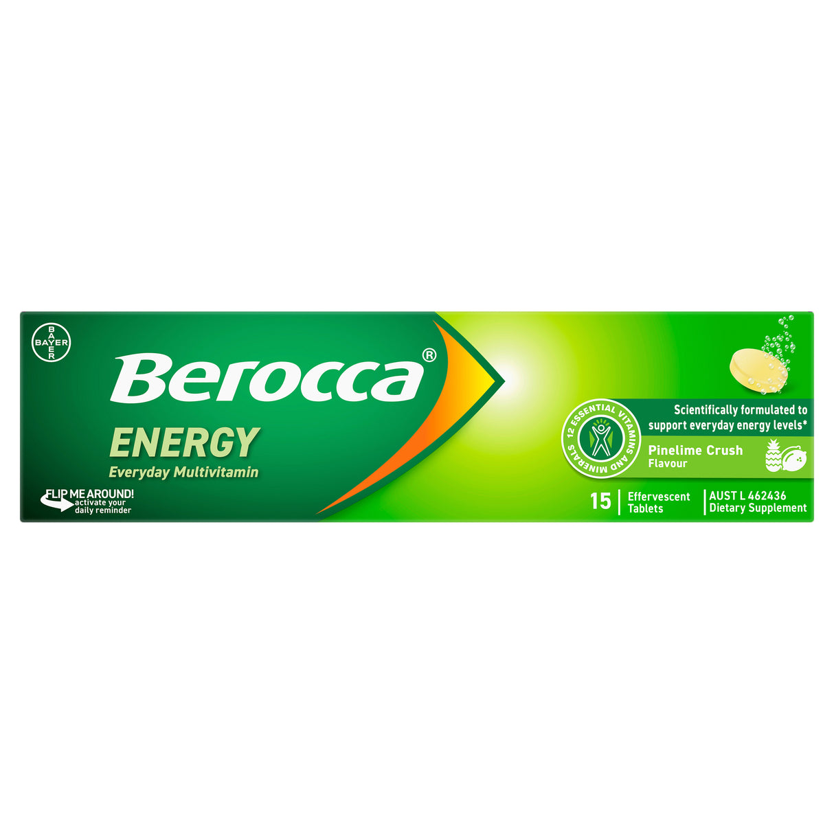 Berocca Energy Pinelime Crush Tablets 15s