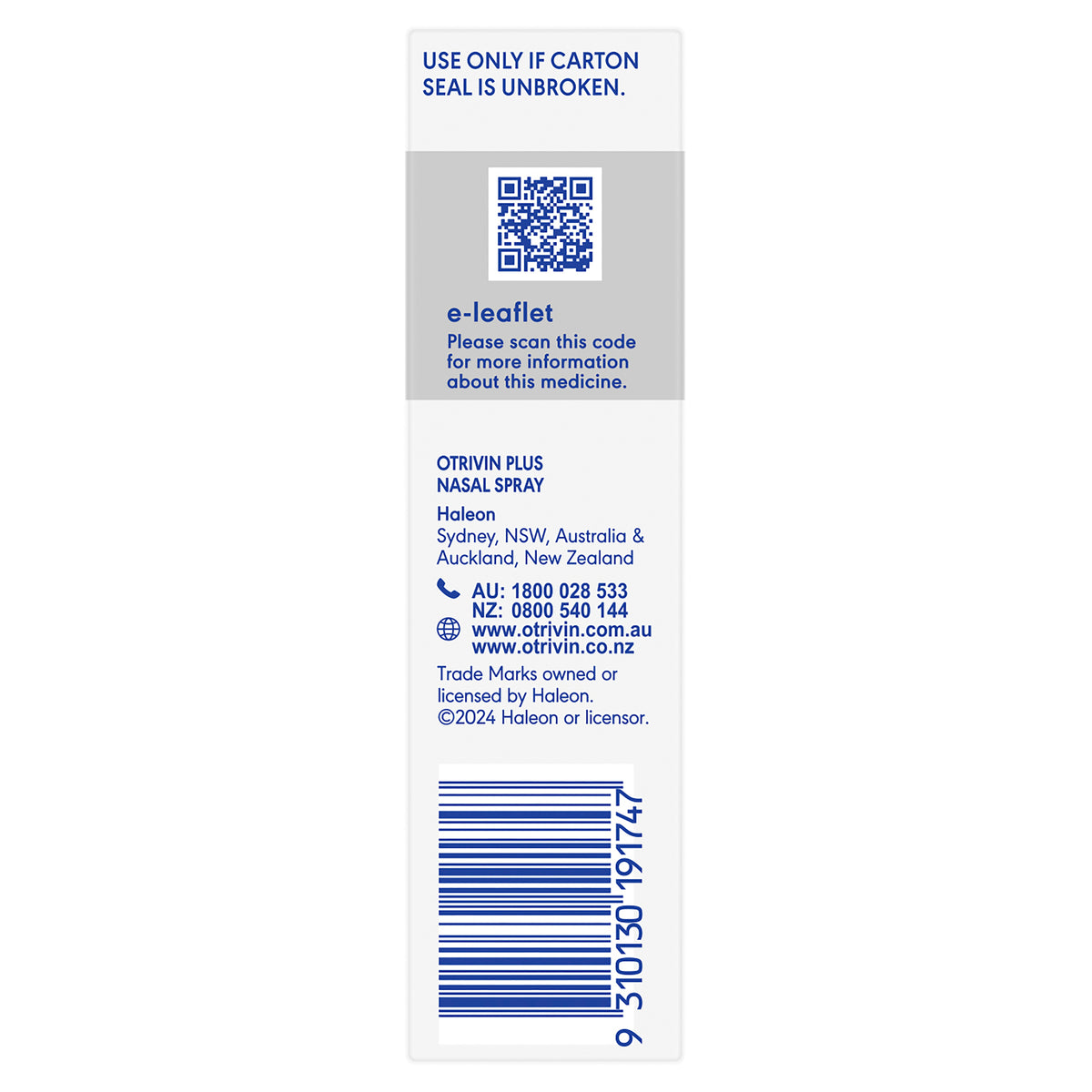 Otrivin Plus Nasal Decongestant 10 mL