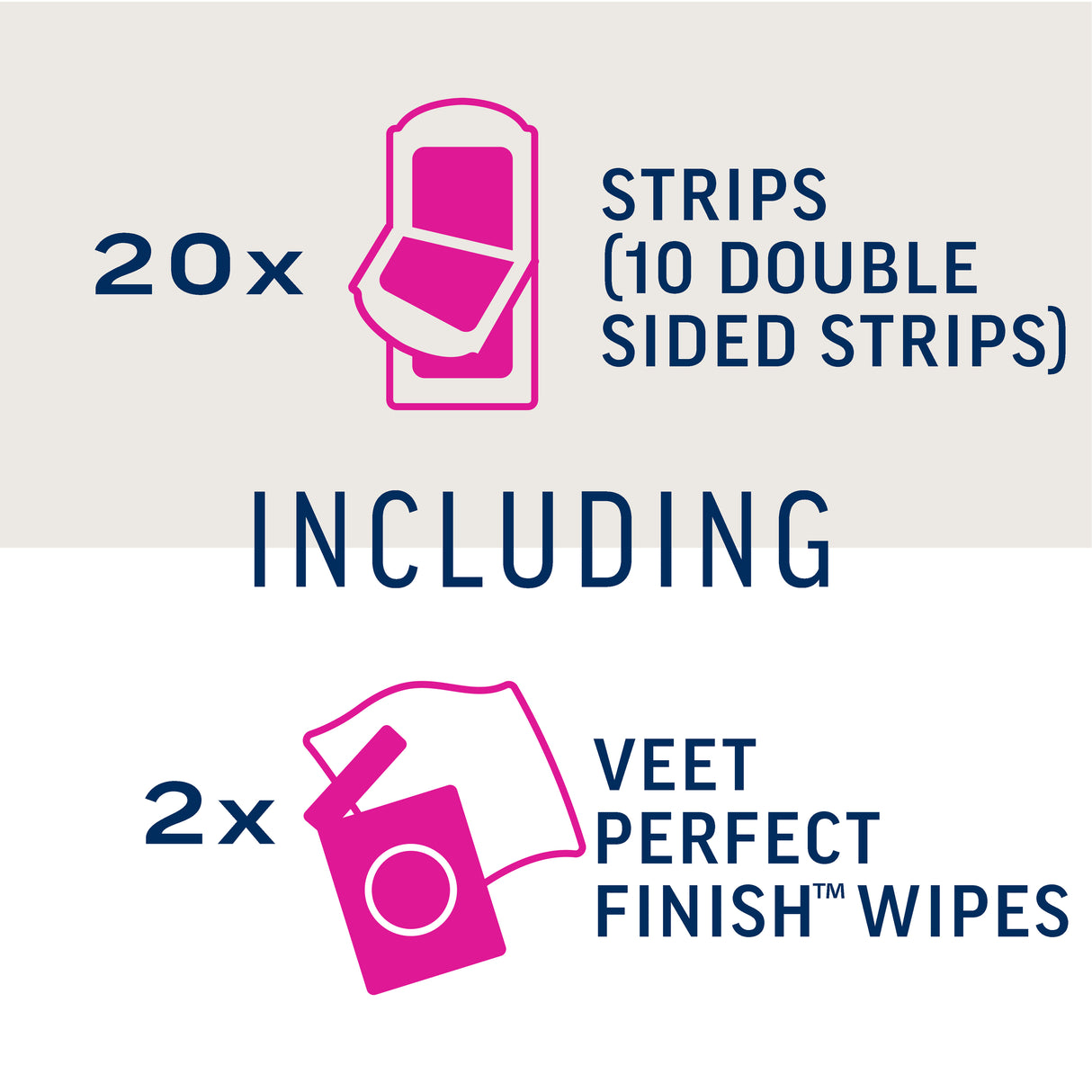 Veet Pure Hair Removal Cold Wax Strips Face Sensitive Skin 20 Pack