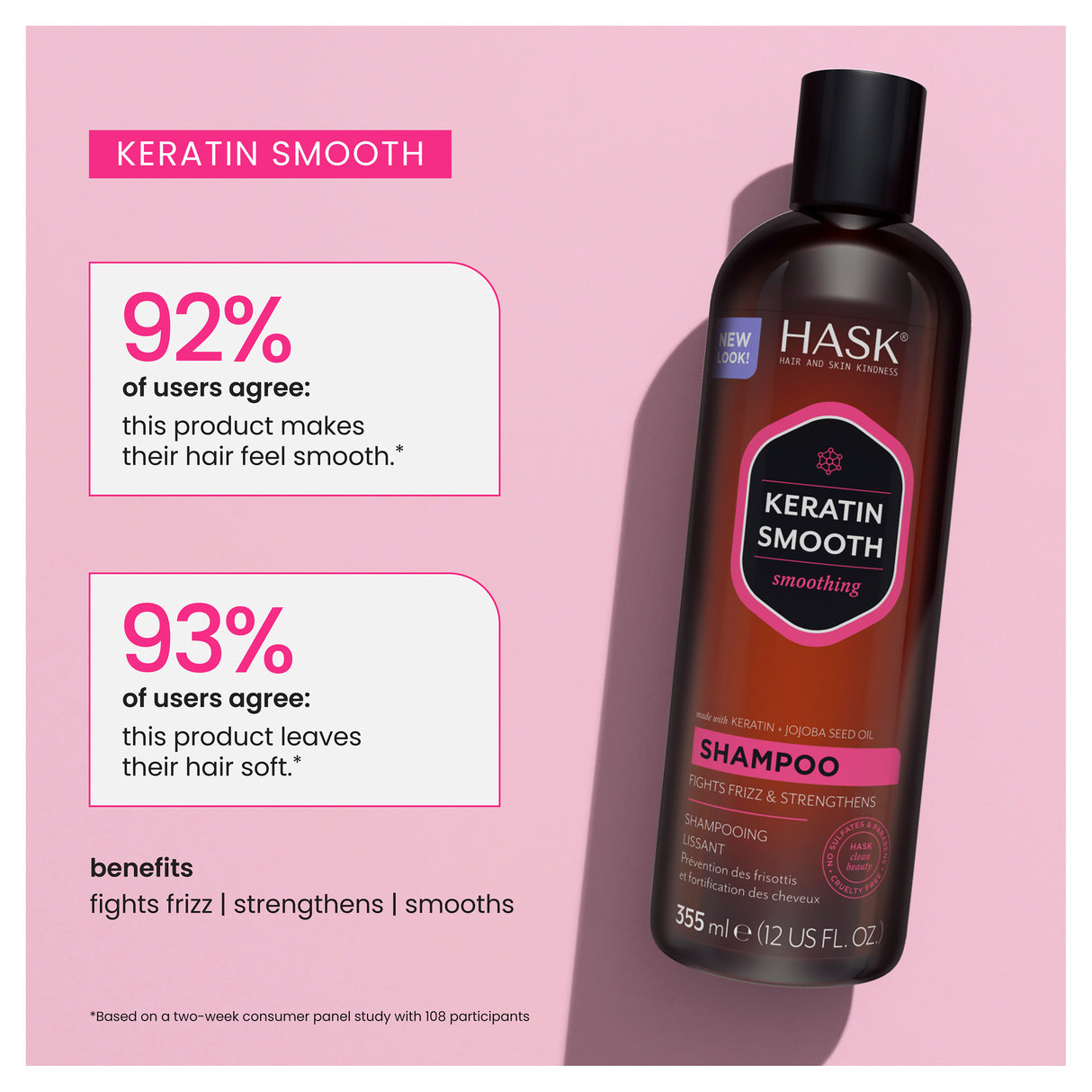 Hask Keratin Protein Smoothing Shampoo 355ml