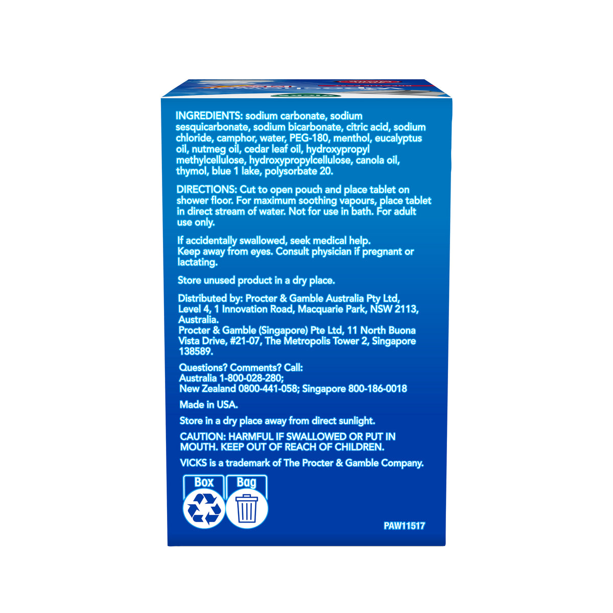 VICKS Vaposhower Max 4pk